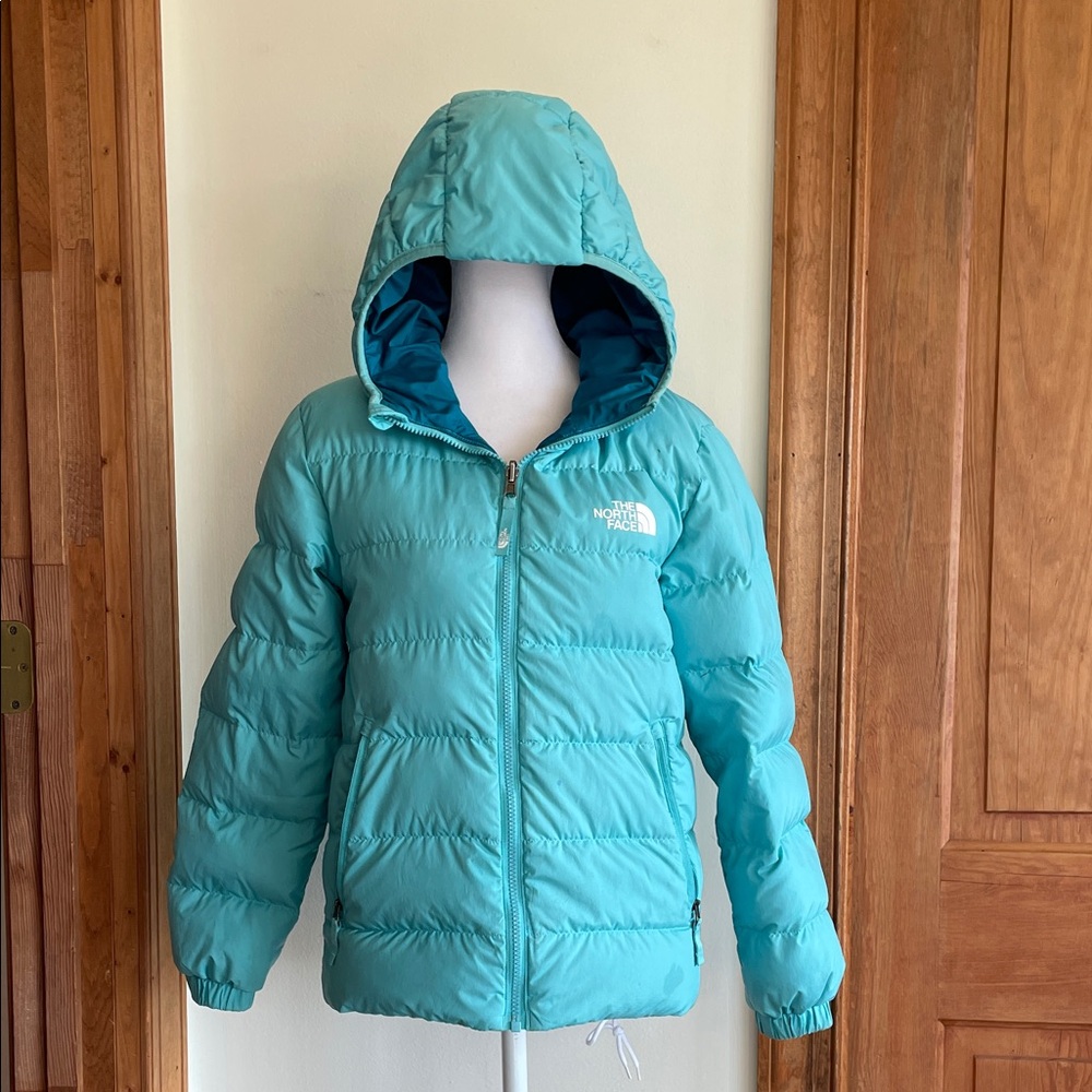 THE NORTH FACE Girls Reversible North Down Hooded Jacket Blue L